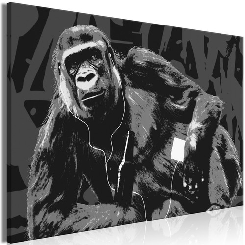 Artgeist - Tableau - Pop Art Monkey (1 Part) Narrow Grey [60x40] Artgeist  - Décoration