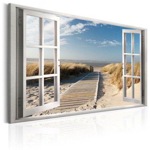 Artgeist - Tableau - Window: View of the Beach [60x40] Artgeist  - Décoration