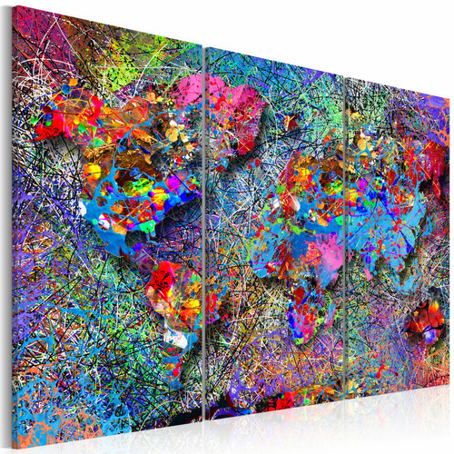 Artgeist - Tableau - World Map: Colourful Whirl [60x40] Artgeist  - Tableaux, peintures