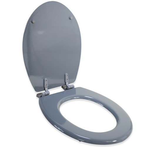 Arvix - Abattant wc en bois compresse HDF uni Gris Charnieres plastique Siege de toilette universel Arvix  - Abattant  WC Arvix