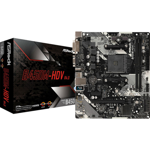 Asrock Carte Mère ASRock B450M-HDV R4.0 AMD B450 AMD AMD AM4