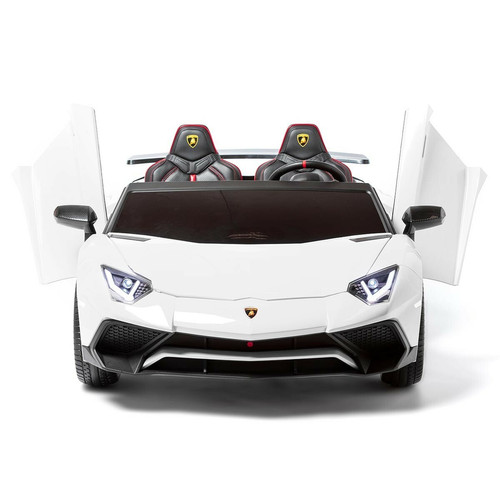 Véhicule électrique pour enfant Lamborghini Aventador SV 24v voiture géante Blanc