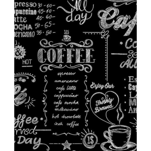 Atma - Papier Peint Support Intissé Coffee Shop Noir Blanc 10 m x 52 cm Easy Atma  - Revêtement mural intérieur