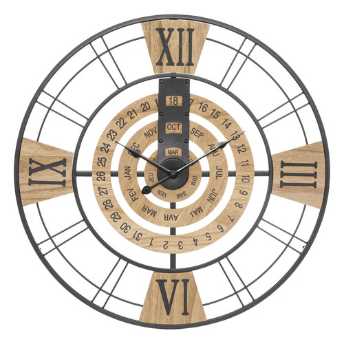 Atmosphera, Createur D'Interieur - Horloge Freddie D60 cm - ATMOSPHERA - Horloges, pendules Acier brossé et noir