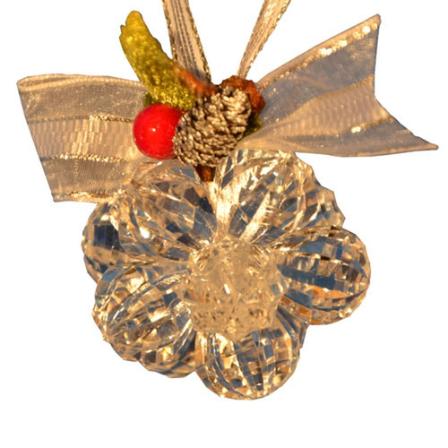 Décorations de Noël Atmosphera, Createur D'Interieur Fleur de noël en acrylique 12 perles - Transparent