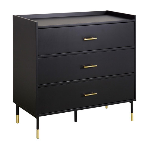 Atmosphera, Createur D'Interieur - Commode 3 tiroirs Tedy noir - ATMOSPHERA Atmosphera, Createur D'Interieur  - commode basse Commode