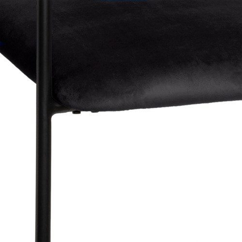 Chaises Fauteuil design en velours Dyer - Noir