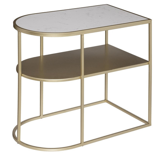 Tables d'appoint Atmosphera, Createur D'Interieur Table café Paige en marbre doré - ATMOSPHERA