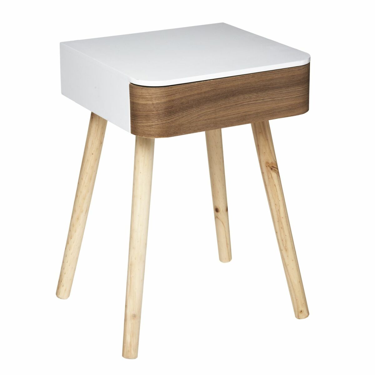 Tables d'appoint Atmosphera, Createur D'Interieur Table à café d'appoint carrée Dona - Blanc et bois