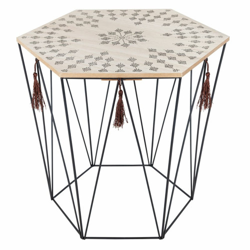 Atmosphera, Createur D'Interieur - Table à café ethnique Kumi - H. 40 cm - Noir - Tables d'appoint Atmosphera, Createur D'Interieur
