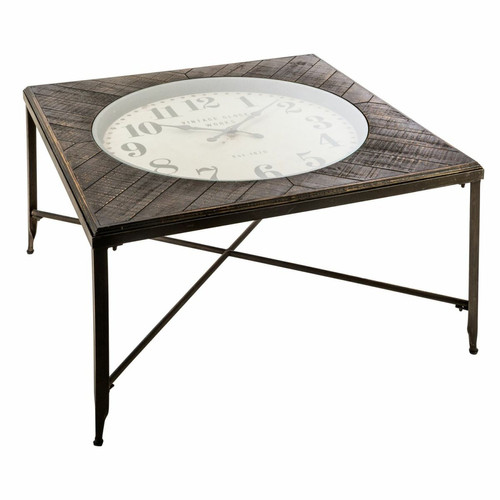Atmosphera, Createur D'Interieur - Table basse avec horloge Chrono - L. 91 x H. 46 cm - Gris Atmosphera, Createur D'Interieur  - Horloge vintage