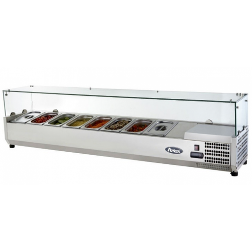 Réfrigérateur Atosa Saladette Réfrigérée à Poser Couvercle Vitré Bacs GN 1/3 - 1200 à 2000 mm - Atosa