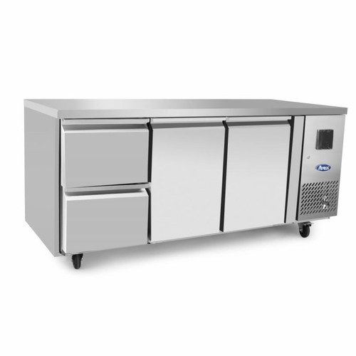 Atosa - Table Réfrigérée Positive 340 L - 2 Portes  2 Tiroirs 1/2 - Atosa Atosa  - Refrigerateur tiroir