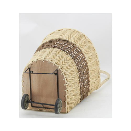 Accessoires poêles à bois/cheminées Chariot à bûches en osier.