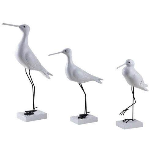 Aubry Gaspard - Oiseaux de mer en bois sur pieds (Lot de 3). - Statues Blanc