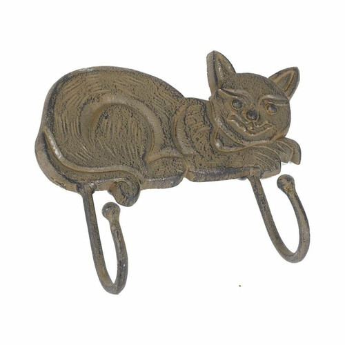 Aubry Gaspard - Patère chat en métal vieilli Aubry Gaspard  - Porte-manteau, patère Brun rustique