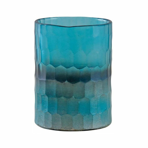 Aubry Gaspard - Photophore en verre mosaique turquoise. Aubry Gaspard  - Photophores Bleu, turquoise, ciel