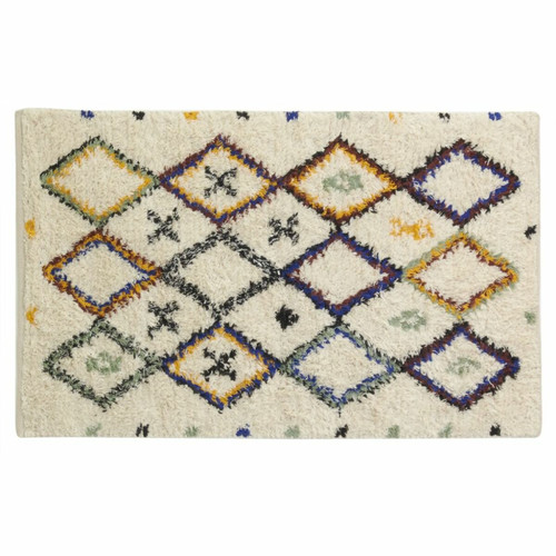 Aubry Gaspard - Tapis berbère en laine et coton tuftés multicolores Losanges. Aubry Gaspard  - Maison Multicolour