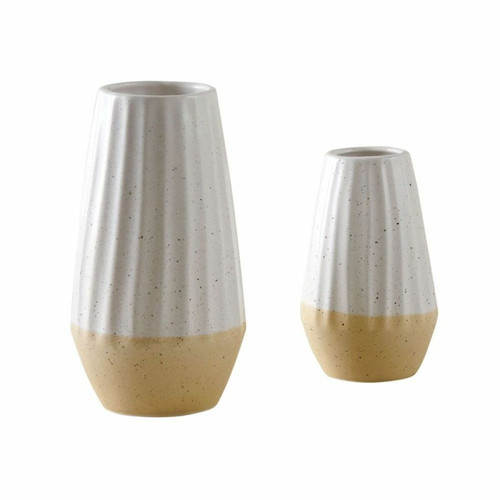 Aubry Gaspard - Vases en céramique Terrazzo (Lot de 2). - Vases Blanc noir or
