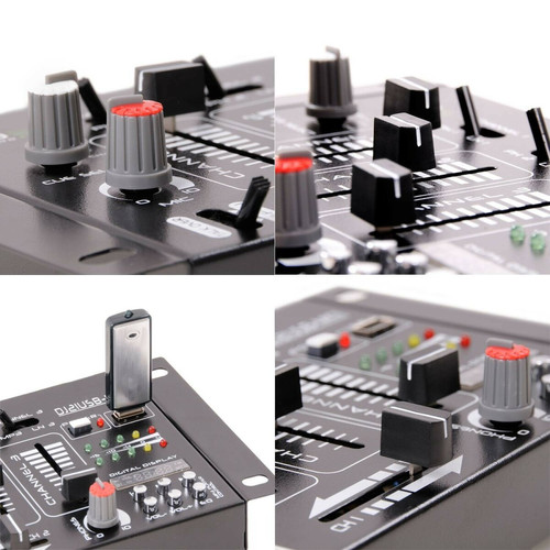 Packs DJ Pack Sonorisation - AUDIO CLUB 1210 - Sono DJ Bass Haut-parleur 1200W + Amplificateur 1000W - Table de mixage IBIZA USB
