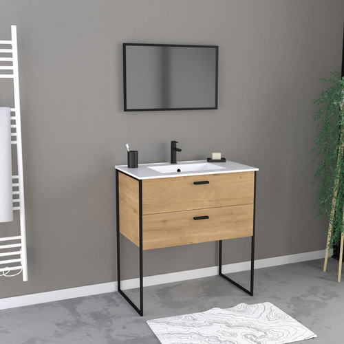 Aurlane - Meuble salle de bain 80 cm Aurlane  - Miroirs style industriel