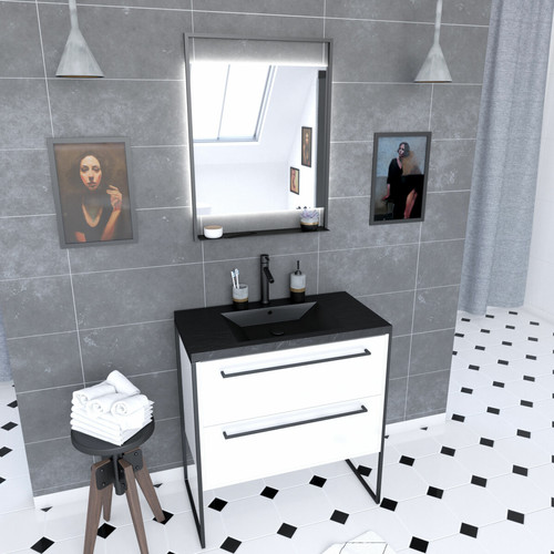 Aurlane - Meuble salle de bain 80 cm Aurlane  - Resine salle de bain