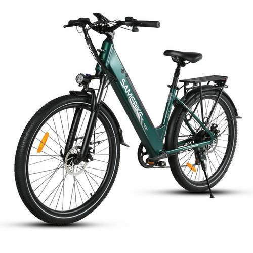 Samebike - Vélo électrique SAMEBIKE RS-A01 Pro Ville-Moteur 500W-Portée de 80km-Batterie 36V 15Ah-Pneus 27.5*2.1 Pouces-Shimano 7-Chargeur USB-vert Samebike  - Vélo électrique