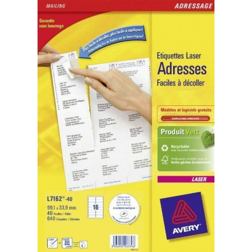 Avery - Avery - 640 étiquettes laser - 99,1X33,9 mm Avery  - Avery