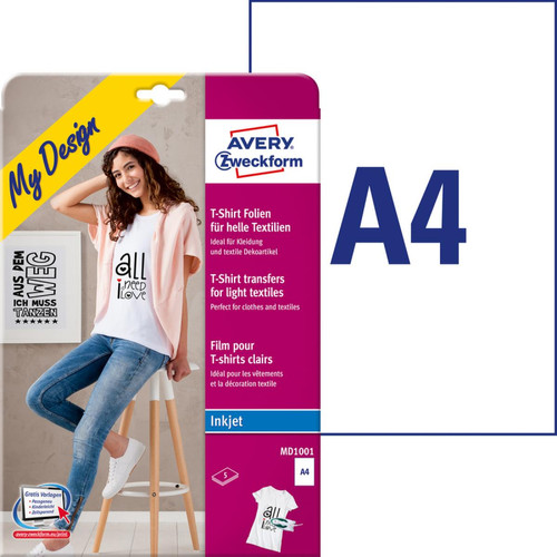 Avery - AVERY Zweckform My Design Film transfert pour T-Shirt, A4 () Avery  - Avery
