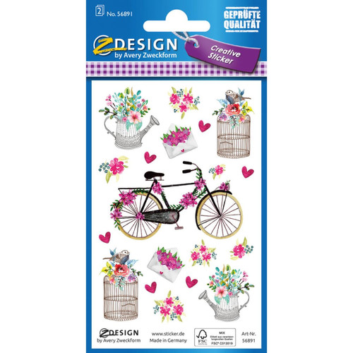 Avery - AVERY Zweckform ZDesign Sticker CREATIVE Bouquets avec décor () Avery  - Avery