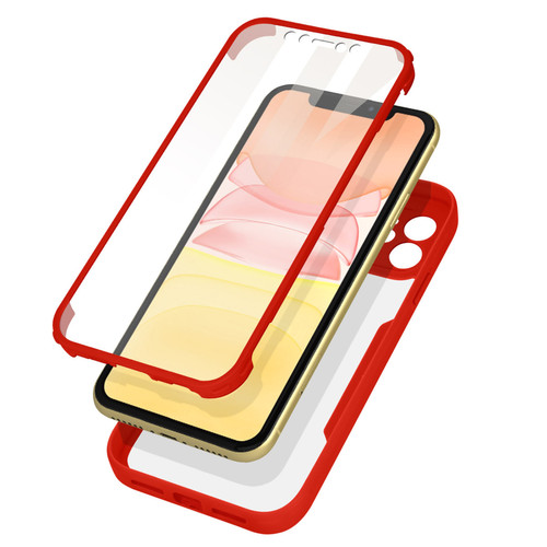 Avizar - Coque 360° pour iPhone 11 Dos Rigide Protection Écran Souple Contour rouge Avizar - Kit de réparation iPhone Accessoires et consommables