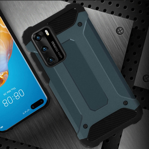 Coque, étui smartphone Coque Huawei P40 Design Relief Bi-matière Antichute bleu nuit