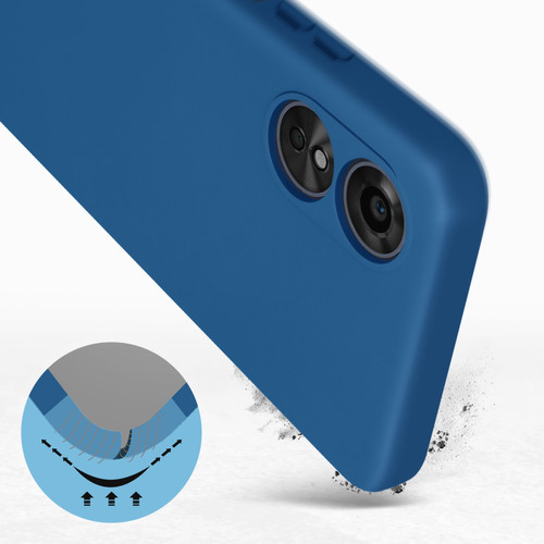 Avizar Coque pour Oppo A17 Semi-rigide Soft-touch Fine Bleu