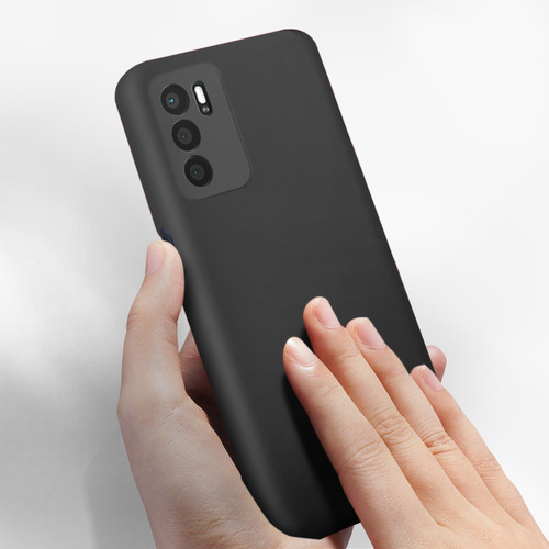 Coque, étui smartphone Coque Oppo A16 et Oppo A16s Silicone Semi-rigide Finition Soft-touch Fine Noir