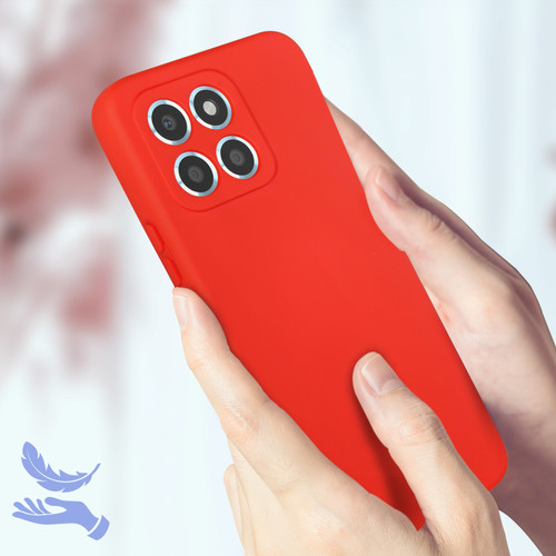 Coque, étui smartphone Coque pour Honor 70 Lite, Honor X6 et Honor X8 5G Semi-rigide Soft-touch Rouge