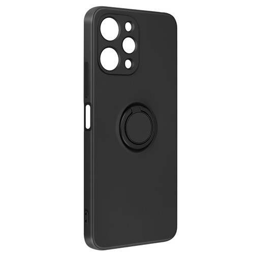 Avizar - Avizar Coque pour Xiaomi Redmi 12 Bague Support Silicone Flexible Noir Avizar  - Accessoire Smartphone