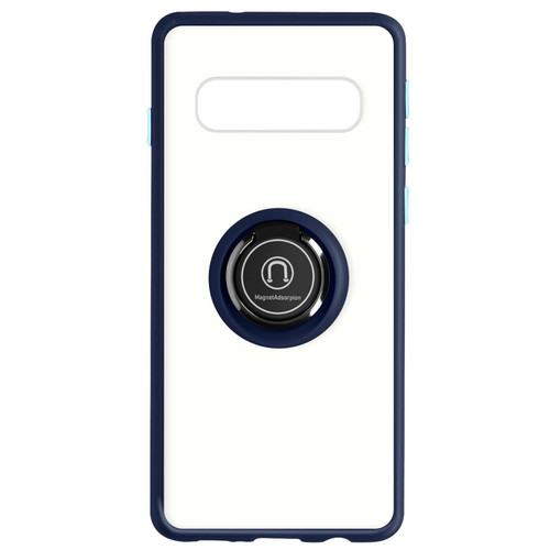 Avizar - Coque pour Samsung Galaxy S10 Bi-matière Bague Métallique Support Vidéo bleu Avizar  - Accessoire Smartphone Samsung galaxy s10
