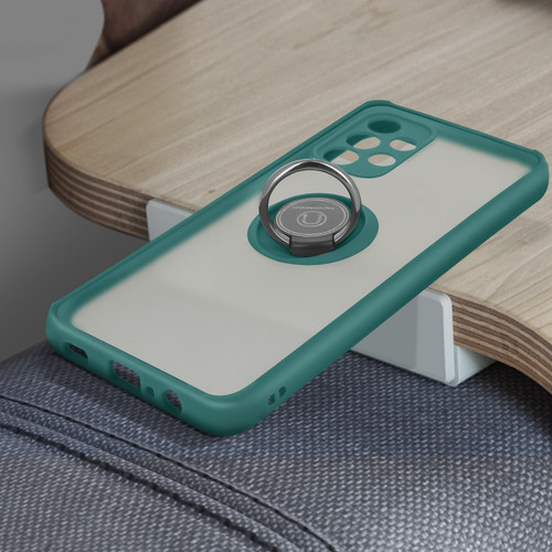 Coque, étui smartphone Coque Samsung Galaxy A32 Bi-matière Bague Métallique Support Vidéo Vert