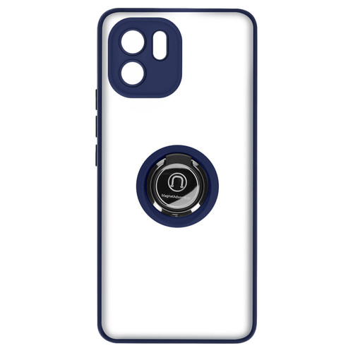 Avizar - Coque pour Xiaomi Redmi A1 et A2 Bi-matière Bague Métallique Support Vidéo Bleu Avizar  - Accessoire Smartphone