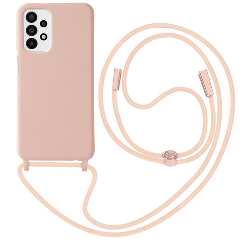 Coque, étui smartphone Avizar Coque Cordon pour Galaxy A23 5G et M23 5G Lanière Tour du Cou 80cm rose