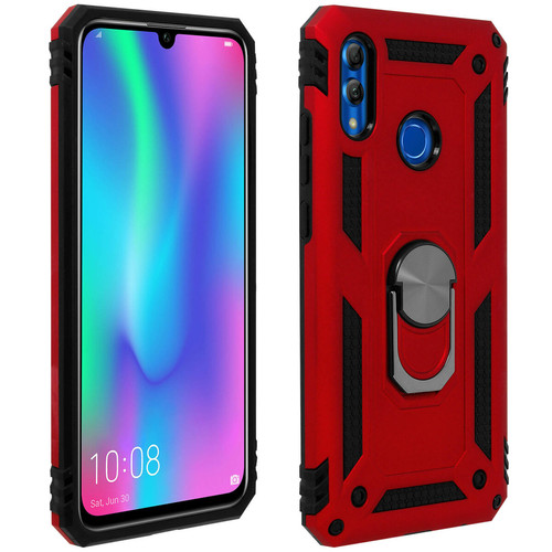 Avizar - Coque Huawei P Smart 2019 / Honor 10 Lite Bi matière Bague Support rouge Avizar  - Accessoire Smartphone