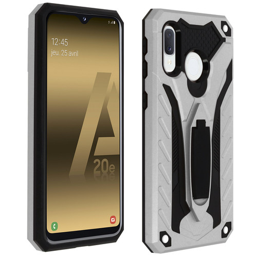 Avizar - Coque Galaxy A20e Protection Bi-matière Antichoc Fonction support argenté Avizar  - Accessoire Smartphone Samsung galaxy a20e