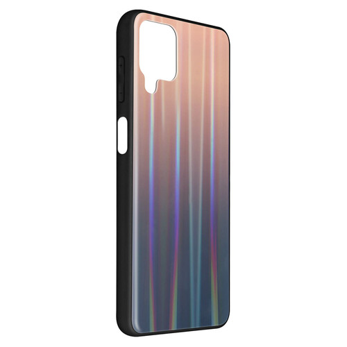 Coque, étui smartphone Avizar Coque Samsung Galaxy A12 Bi-matière Holographique Brillant Fine Légère Marron