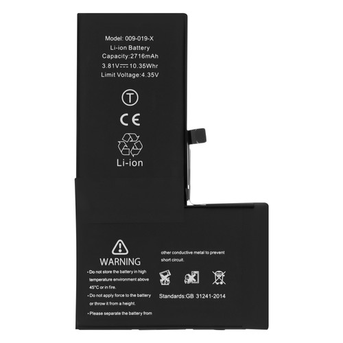 Avizar - Clappio Batterie pour Apple iPhone X 2716mAh 100% compatible Noir Avizar  - Batterie téléphone Avizar