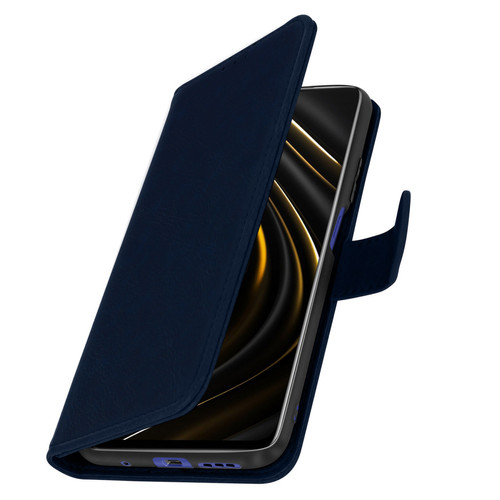 Avizar - Étui pour Xiaomi Poco M3 Clapet Portefeuille Fonction Support Vidéo Bleu Nuit Avizar - Coque, étui smartphone