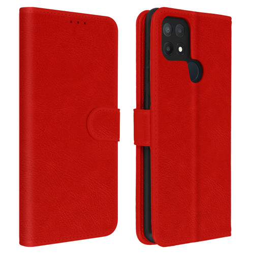 Avizar - Étui Oppo A15 Protection avec Porte-carte Fonction Support rouge Avizar  - Accessoire Smartphone