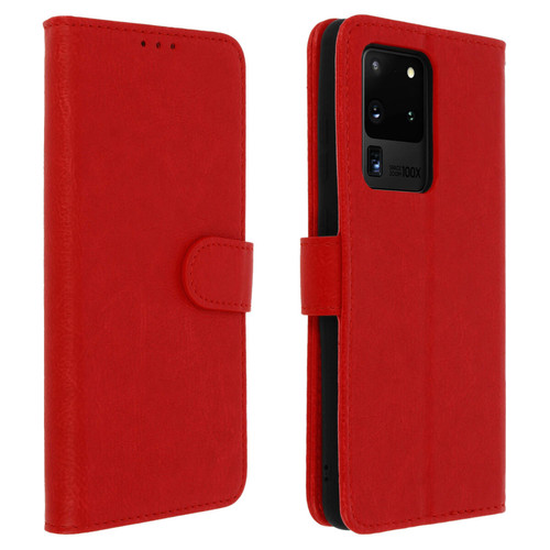 Avizar - Étui Samsung Galaxy S20 Ultra Housse Intégrale Porte-carte Support Vidéo rouge Avizar  - Accessoires Samsung Galaxy S Accessoires et consommables