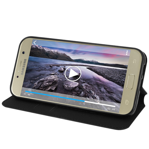 Coque, étui smartphone Housse clapet portefeuille Samsung Galaxy A3 2017 - Noir - Fonction support