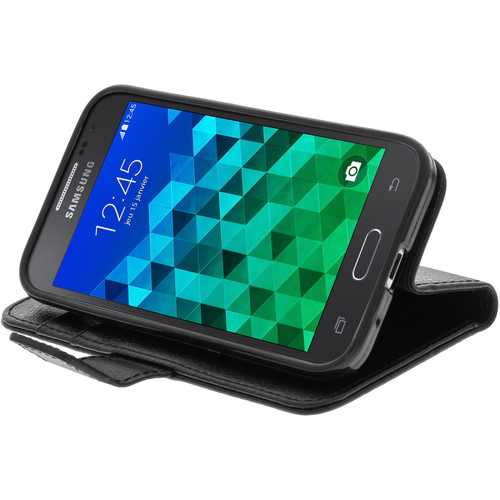 Coque, étui smartphone Etui Portefeuille - Housse Porte-Carte - Samsung Galaxy Core Prime - Noir