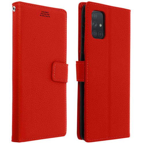 Avizar - Housse Samsung Galaxy A51 Étui Porte carte Support Vidéo et Dragonne rouge Avizar  - Coque, étui smartphone